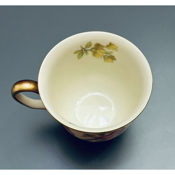 Vintage Demitasse Cup Continental Ivory Germany Pink Roses Gold Trim Off-white - Picture 8 of 10